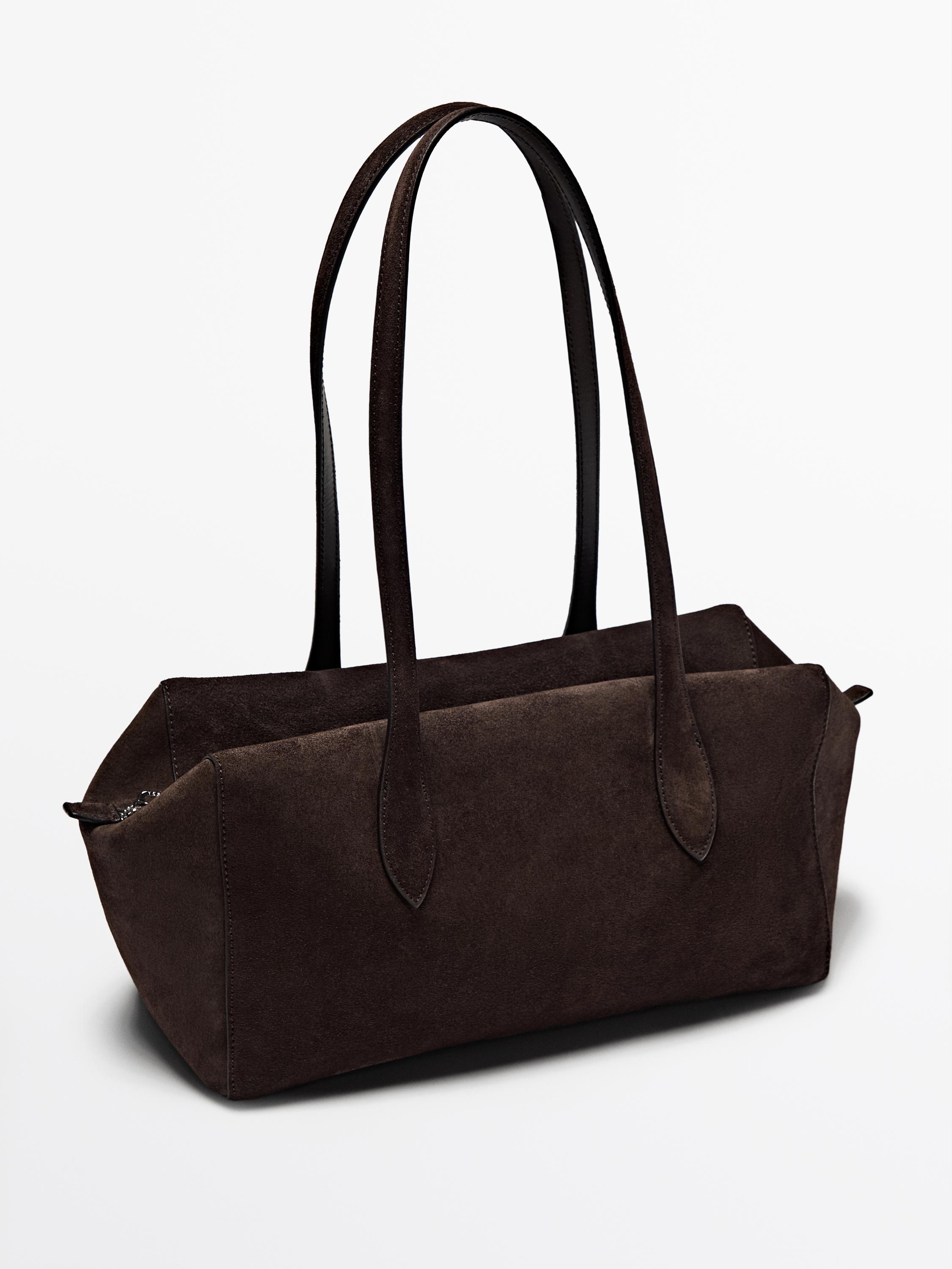Split leather west satchel bag
