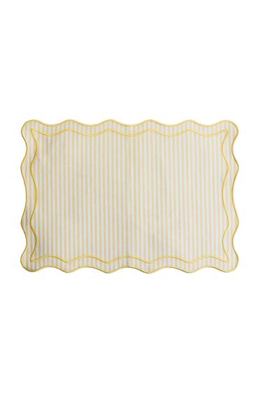 Zara STRIPED SCALLOPED PLACEMAT - 黃色