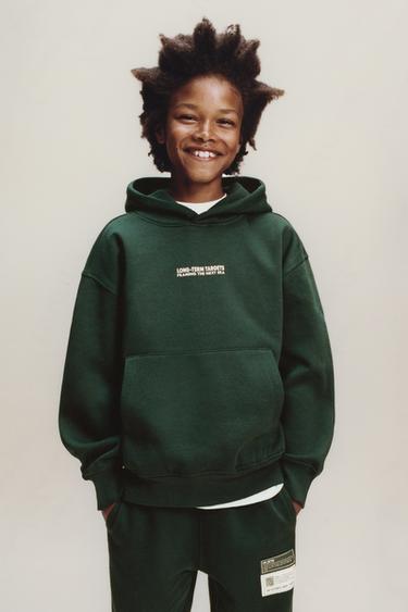 Zara HOODIE AND JOGGER PANTS WITH LABELS SET - Emerald