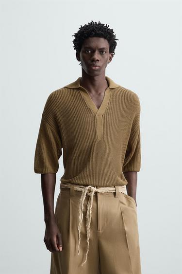 POLO PUNTO PERLADO - Khaki de Zara