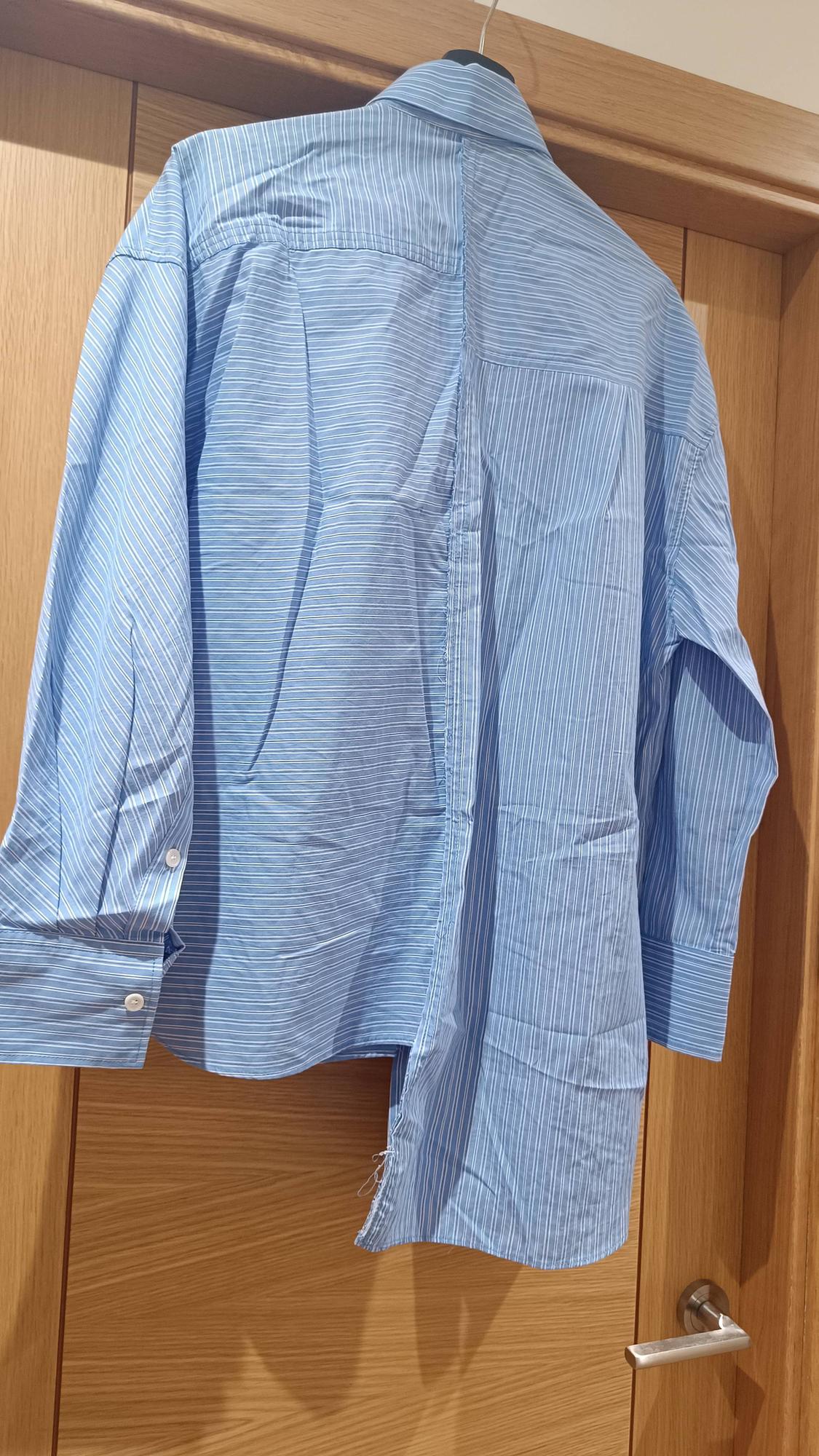 OVERSIZE ASYMMETRIC SHIRT WITH CONTRAST STRIPES - Image 3