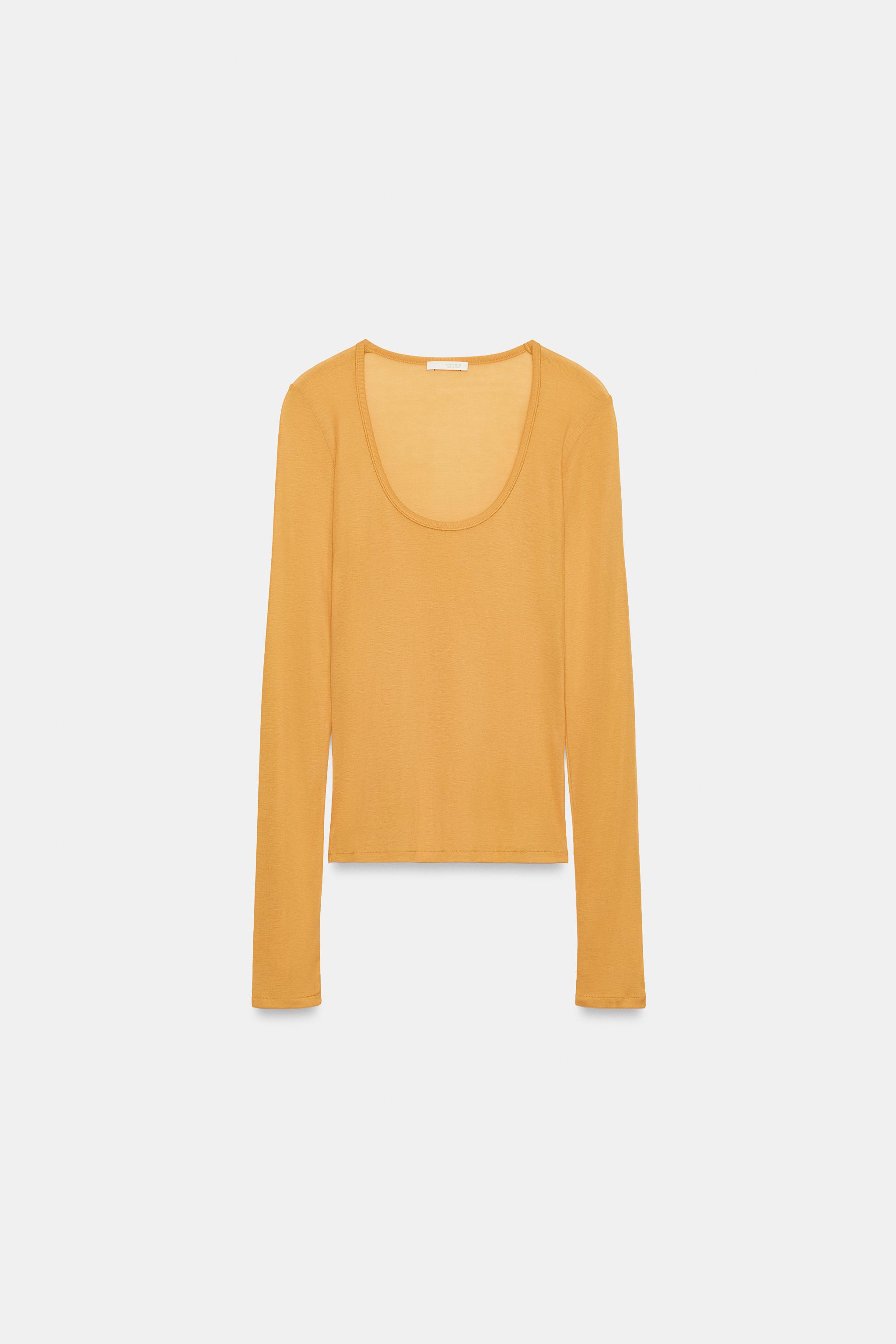 Zara BİSİKLET YAKA T-SHIRT görsel 6