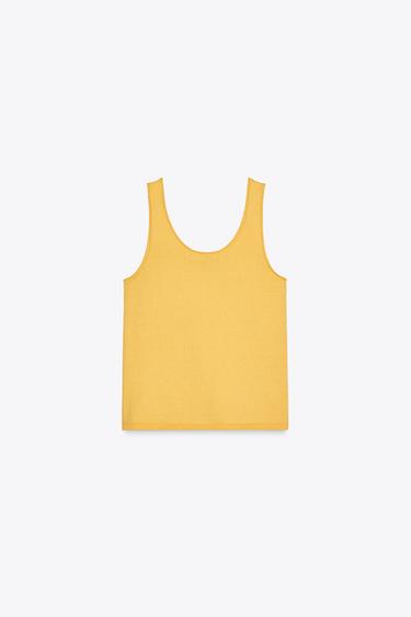 TOP EN MAILLE UNI - Jaune de Zara - Image 5