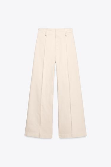 WIDE-LEG-JEANS MIT HOHEM BUND – ZW COLLECTION - Cremefarben von Zara
