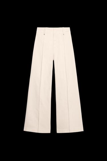 ZW COLLECTION WIDE-LEG HIGH-WAIST JEANS - Ecru by Zara - Image 0