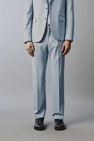 SLIM FIT SUIT TROUSERS - Sky blue by Zara