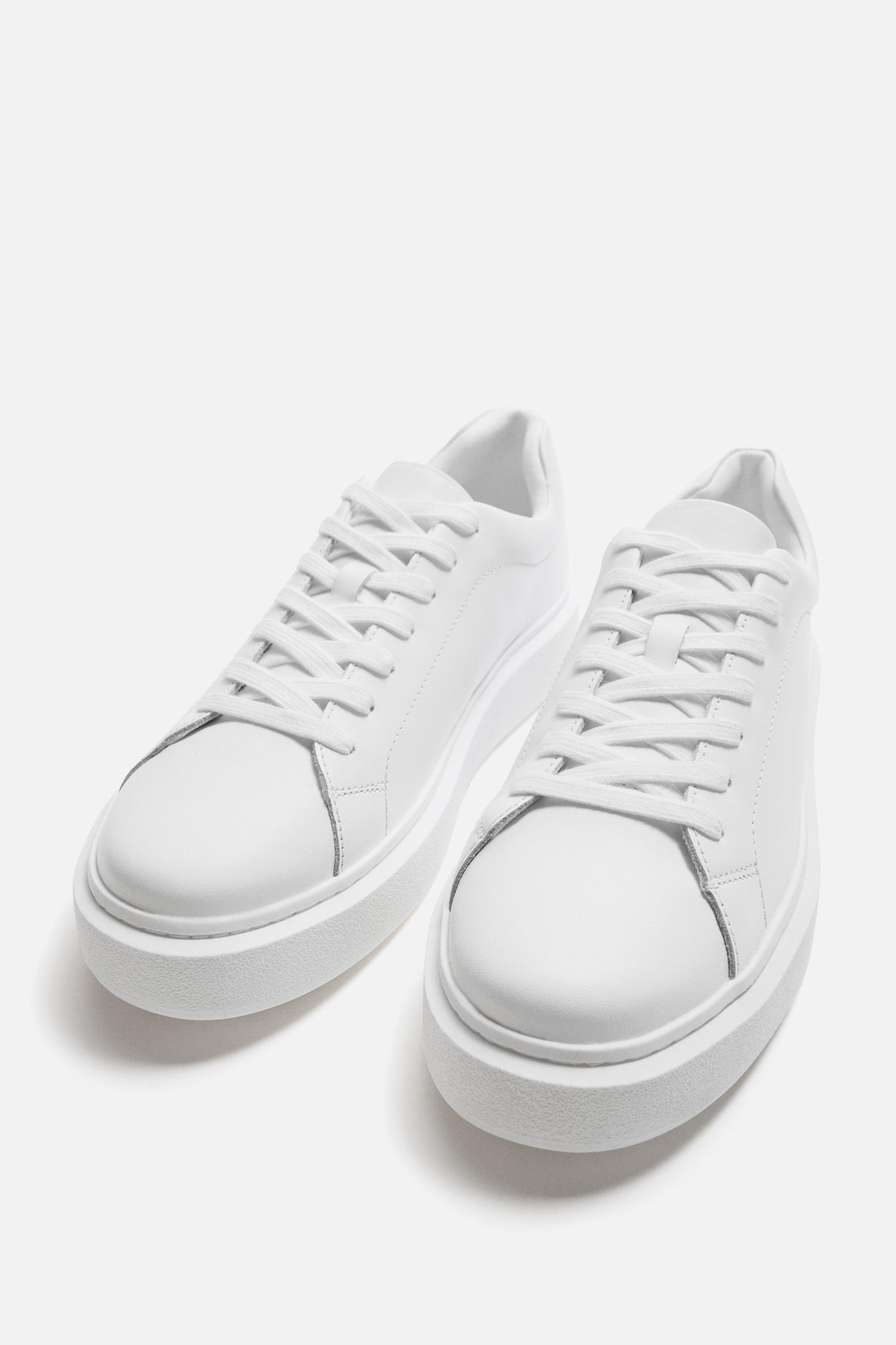 CHUNKY LEATHER SNEAKERS - White | ZARA United States