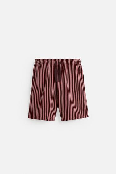 BERMUDA JACQUARD RAYURES - Grenat clair de Zara - Image 6