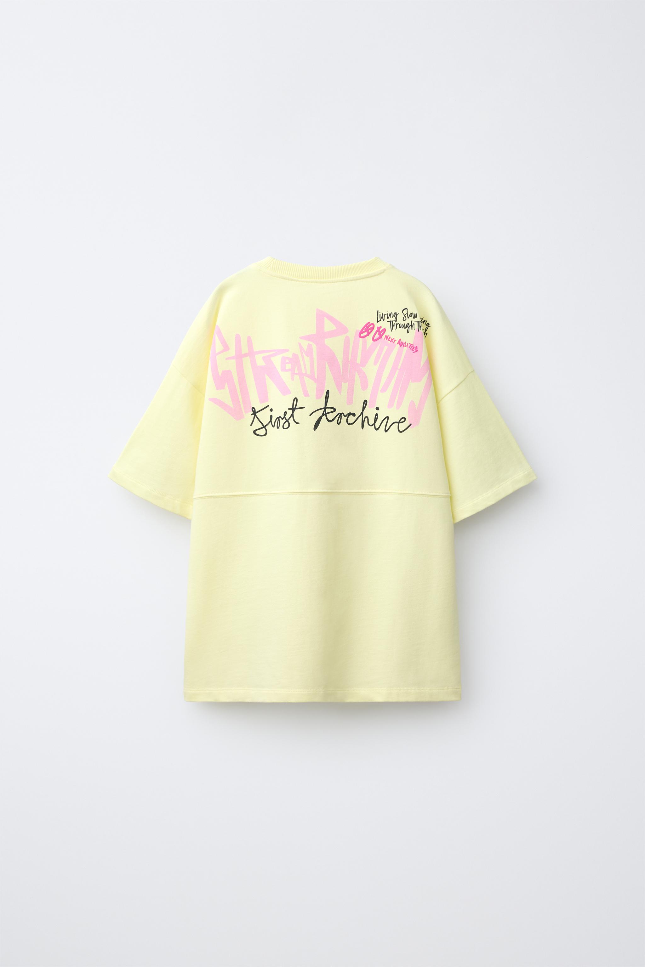 GRAFFITI PRINT T-SHIRT - Lime green | ZARA United States