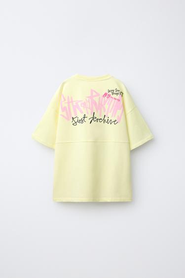 T-SHIRT À IMPRIMÉ GRAFFITI - Citron vert de Zara