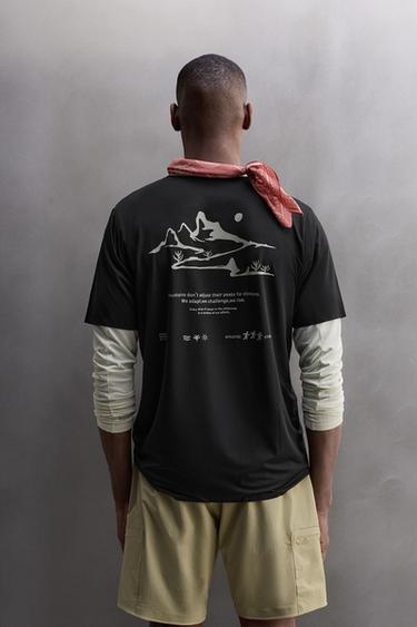 T-SHIRT TECHNIQUE IMPRIMÉ RUNNING - Bleu marine de Zara - Image 2