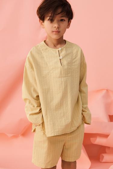 SHORT À RAYURES ÉDITION LIMITÉE - Vanille de Zara - Image 1