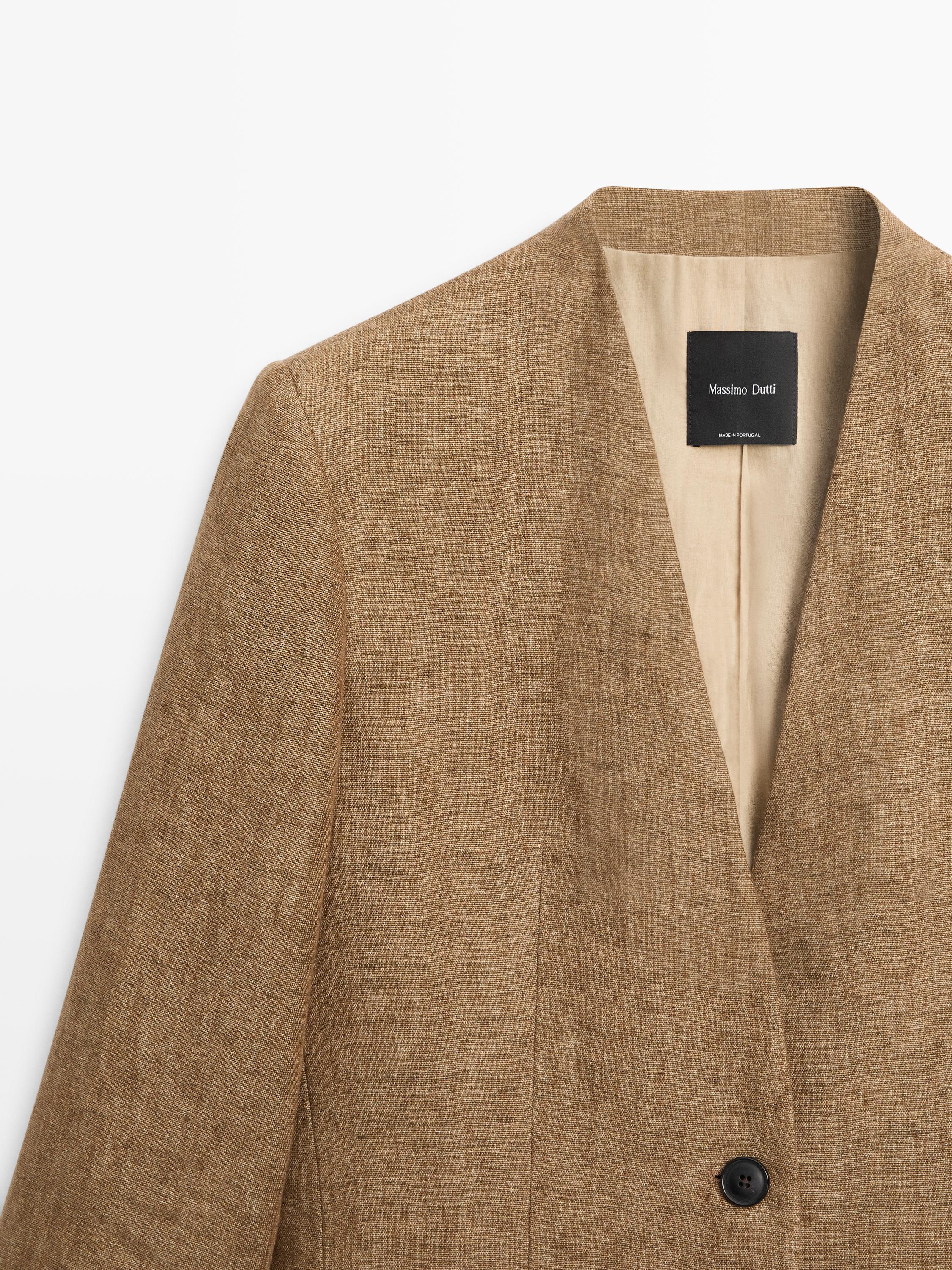 100% linen melange suit blazer