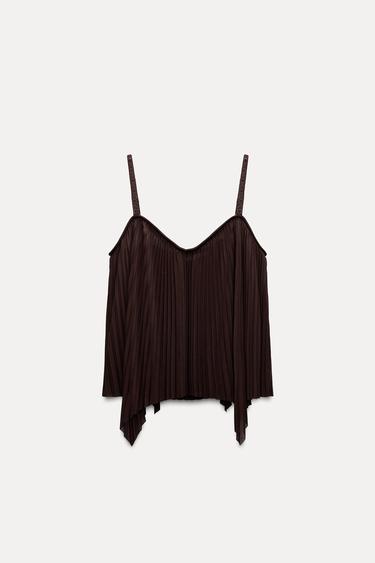 STRAPPY PLEATED TOP_0