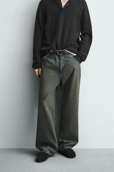 JEANS LOOSE FIT - أزرق / أخضر الخاص بـ Zara
