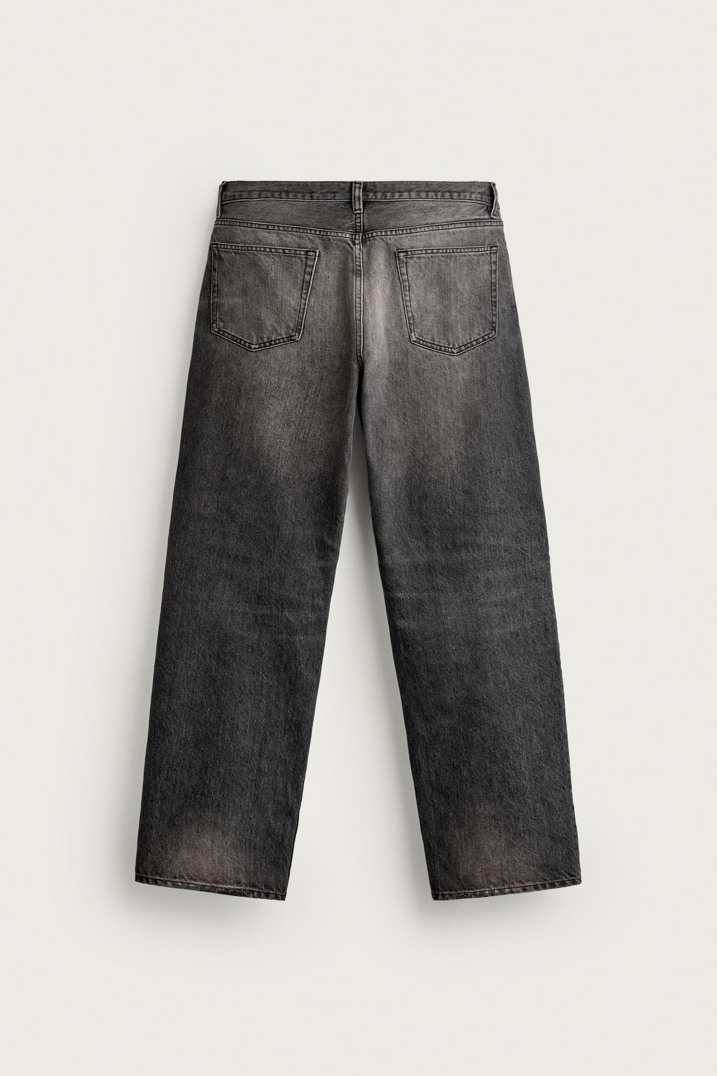 Мужские джинсы Zara Straight-Fit, цвет: Угольный — фото 7
