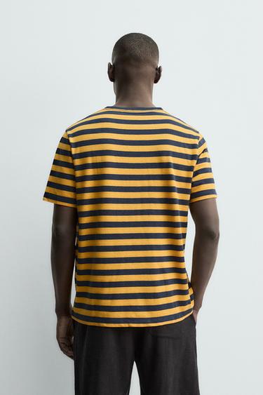 T-SHIRT LIN - COTON À RAYURES - rayures de Zara - Image 2