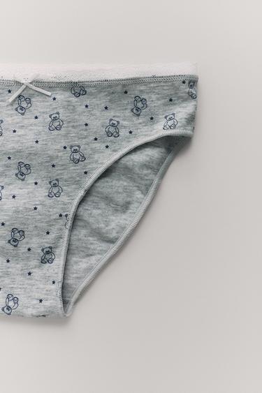 6-14 AÑOS/ PACK SEIS BRAGUITAS OSOS - Azul / Blanco de Zara