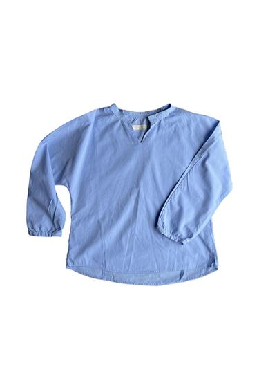 GIRLS BLUE POPLIN BLOUSE, SIZE 10 YEARS