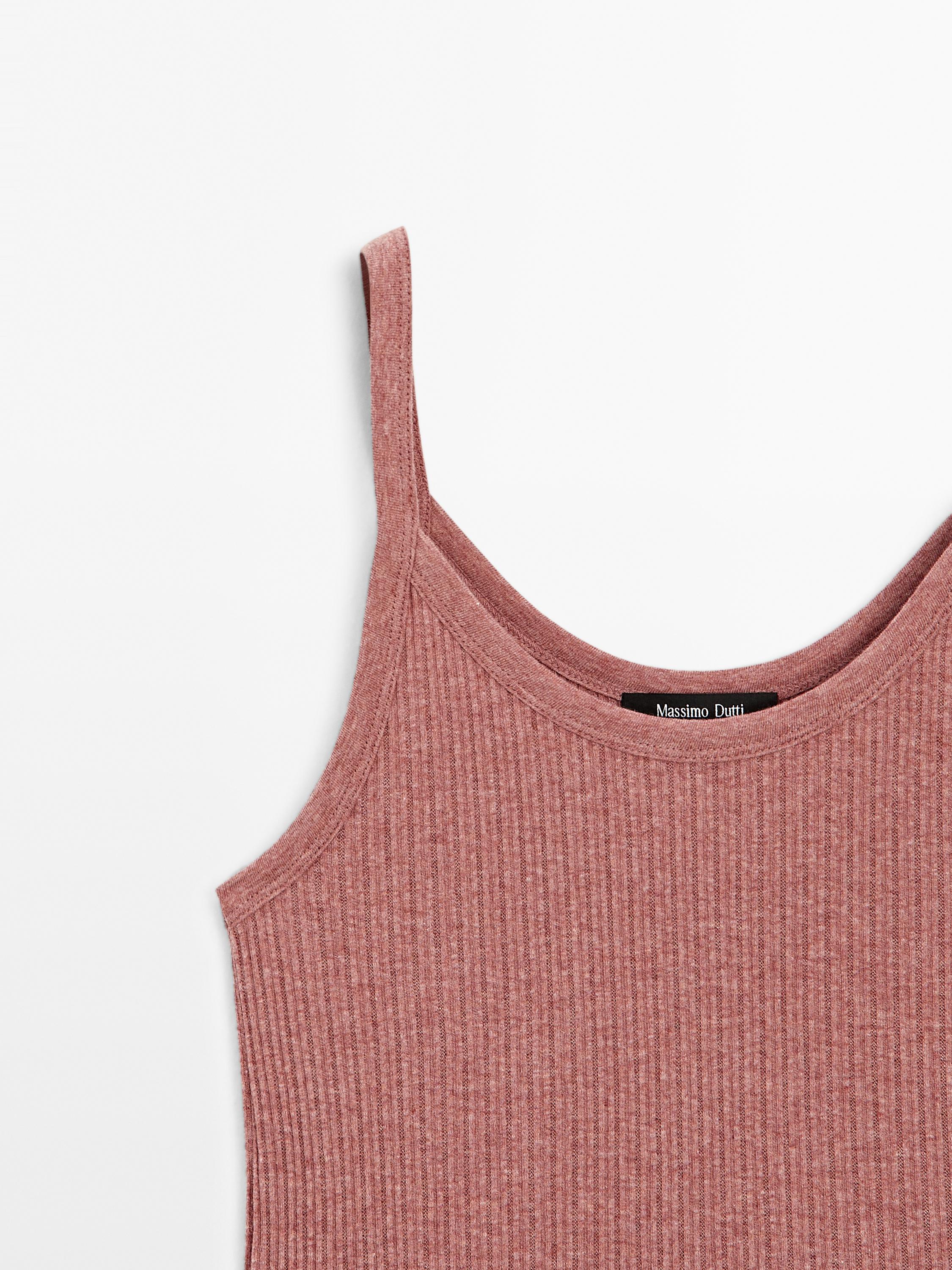 100% cotton marl strappy top