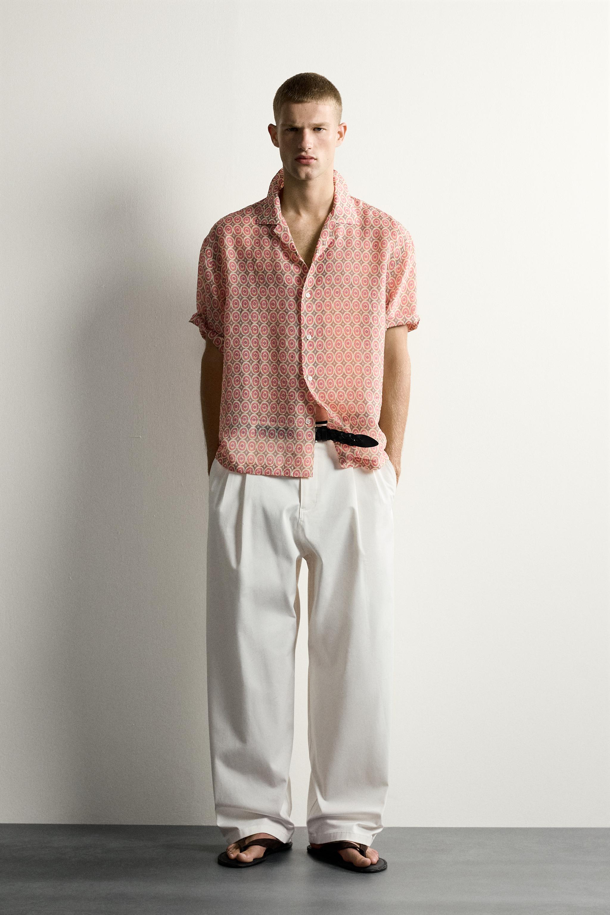 GEOMETRIC PRINT FLOWY SHIRT