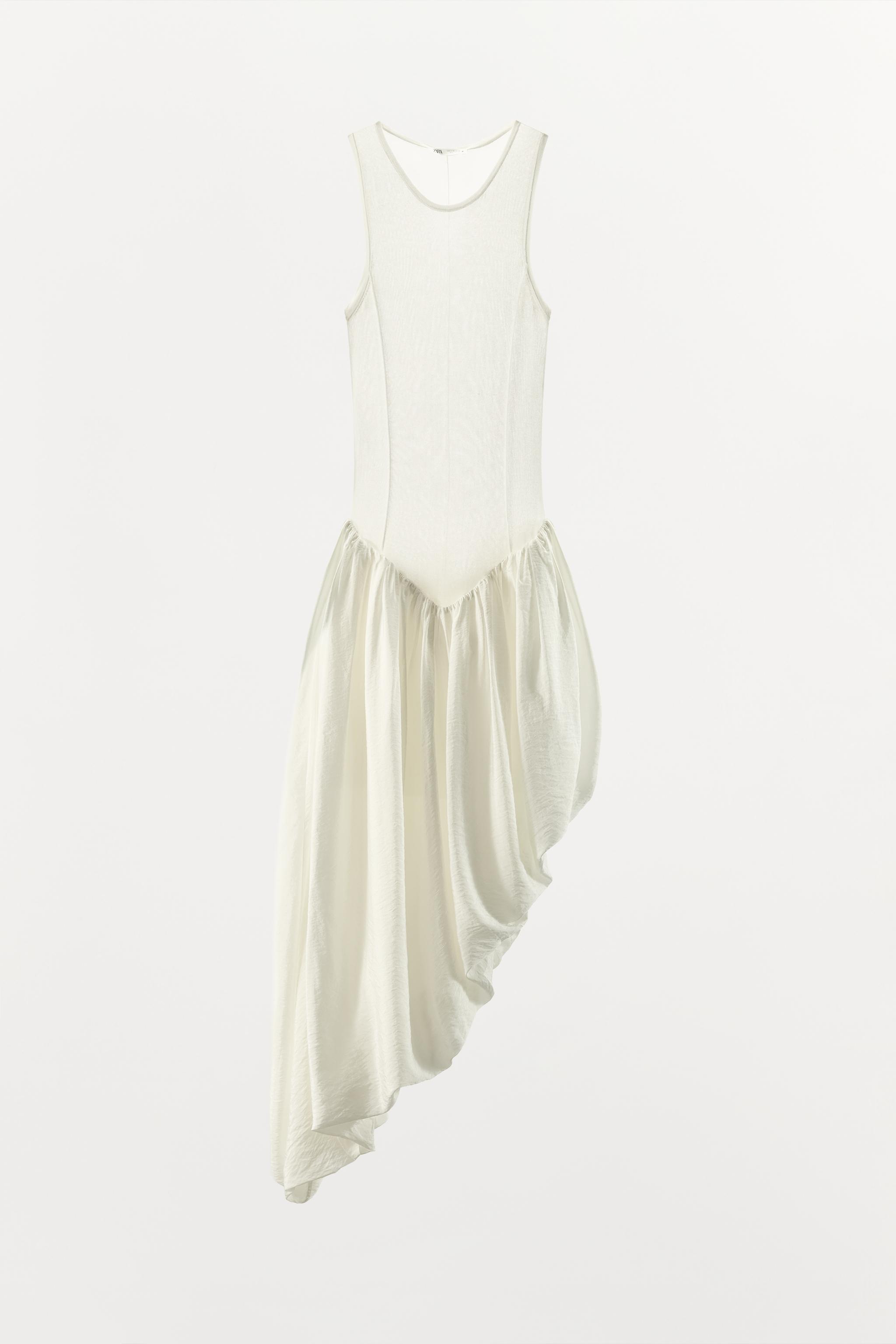 ASYMMETRIC COMBINED KNIT DRESS