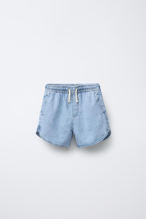 DENIM SHORTS WITH DRAWSTRING
