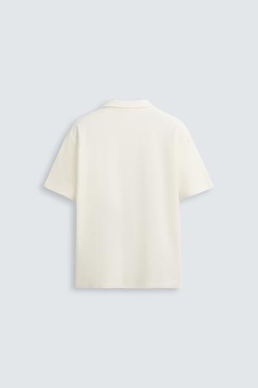 TEXTURED POLO SHIRT - Oyster-white by Zara - Image 7