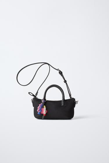 Zara NYLON CHARM CROSSBODY BAG - Black - Image 0