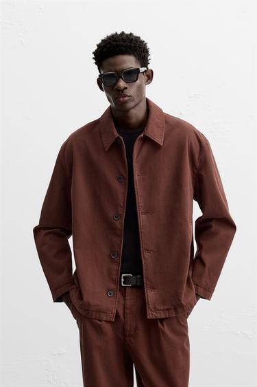 SOBRECAMISA ESTRUCTURA TWILL - Burdeos de Zara