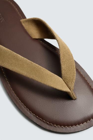 SANDALES À BRIDES EN CUIR - Beige de Zara - Image 5