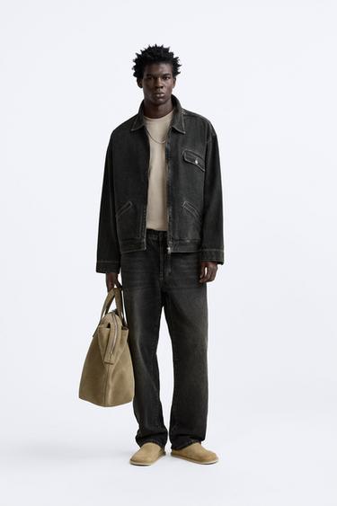 БОЛЬШАЯ КОЖАНАЯ СУМКА-БОУЛИНГ — Песочно-коричневый от Zara — изображение 0