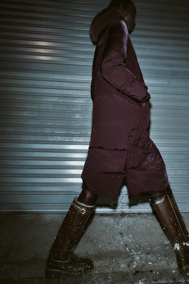 Zara BUCKLED WATER REPELLENT LEATHER BOOTS - Brown