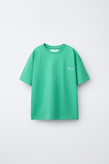 HEAVY WEIGHT SLOGAN T-SHIRT - Intense green by Zara
