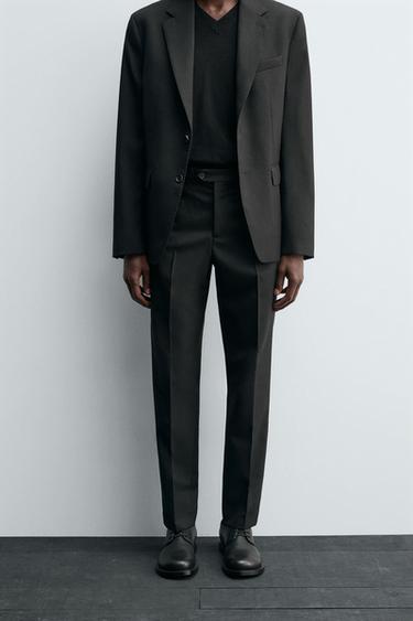 100% WOOL SUIT TROUSERS - Black by Zara