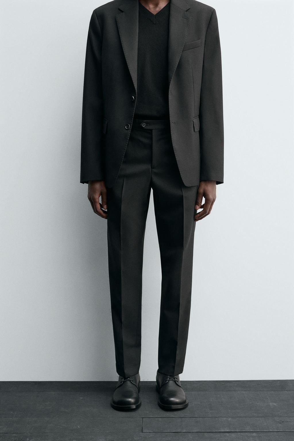 100% WOOL SUIT TROUSERS