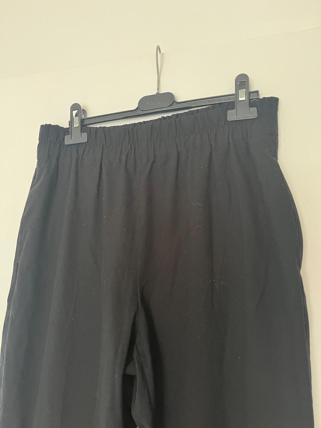 PANTALON LARGE À REVERS NOIR - Image 3