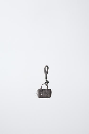 STUDDED BAG CHARM - Grey by Zara