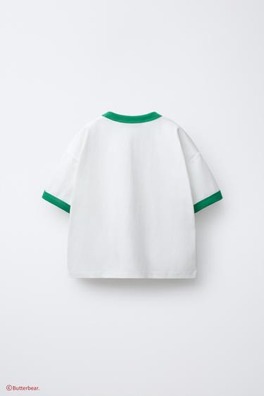 BUTTERBEAR © T-SHIRT WITH TRIM DETAIL - Ecru by Zara - Image 1