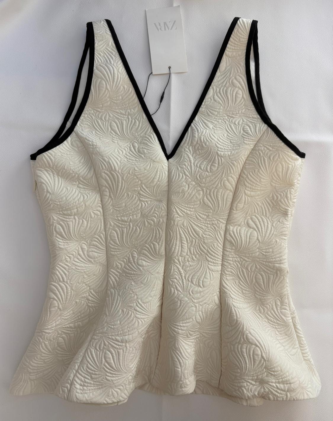 JACQUARD PEPLUM TOP - Image 2