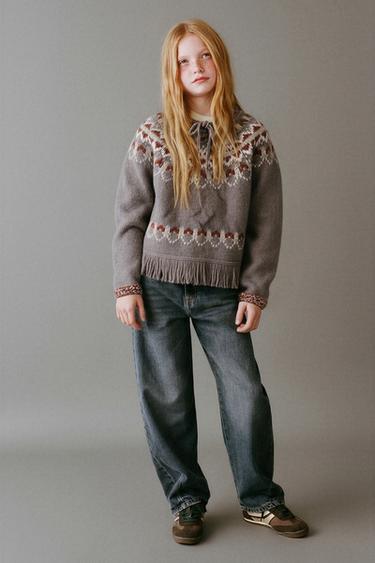 JERSEY PONCHO FLECOS LIMITED EDITION - Gris vigoré de Zara