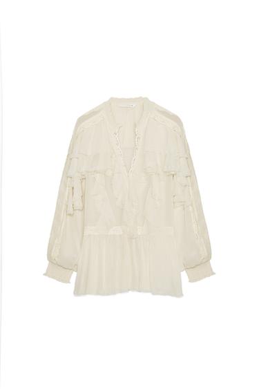 ZW COLLECTION LACE RUFFLE BLOUSE