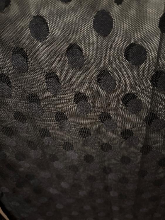 TULLE SEE THRU LONG SLEEVE TOP, DOTS - Image 2