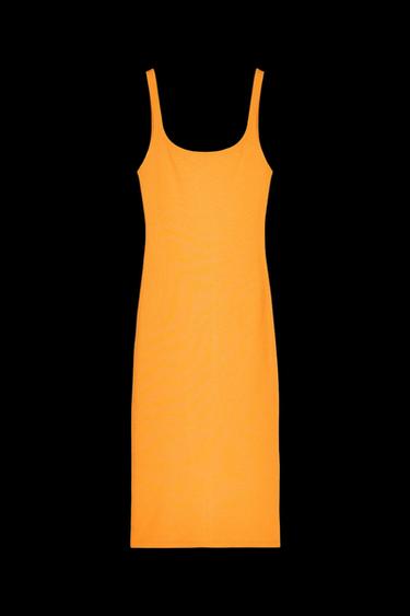 FIGURBETONTES MIDIKLEID - Mandarine von Zara - Bild 0