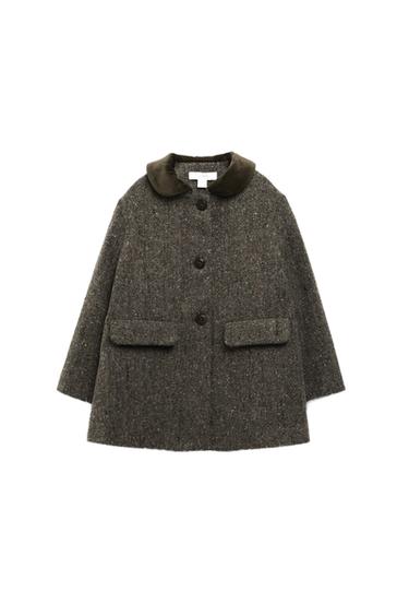 2-5 ANS/ MANTEAU COL EN VELOURS AVEC LAINE ÉDITION LIMITÉE - Vison de Zara