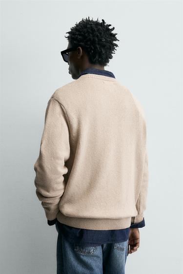 PULL STRUCTURÉ EN COTON - Marron clair de Zara - Image 2