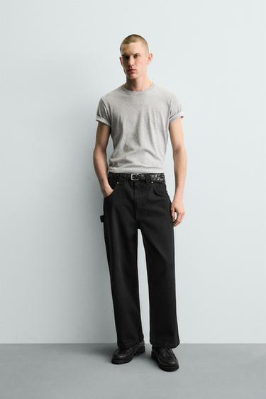 Zara RELAXED FIT CARPENTER PANTS - Black - Image 0