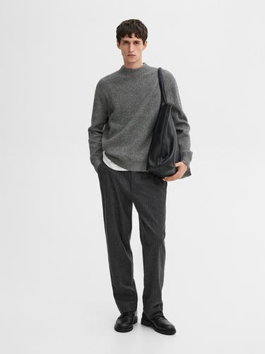 Zara Wool blend ribbed knit sweater - Anthracite grey - Image 0