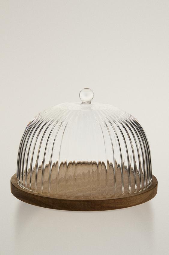 PLATO TARTA BOROSILICATO MADERA - Transparente de Zara - Imagen 0