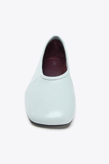 LEATHER TOPSTITCHED BALLERINA - Blue by Zara - Image 5